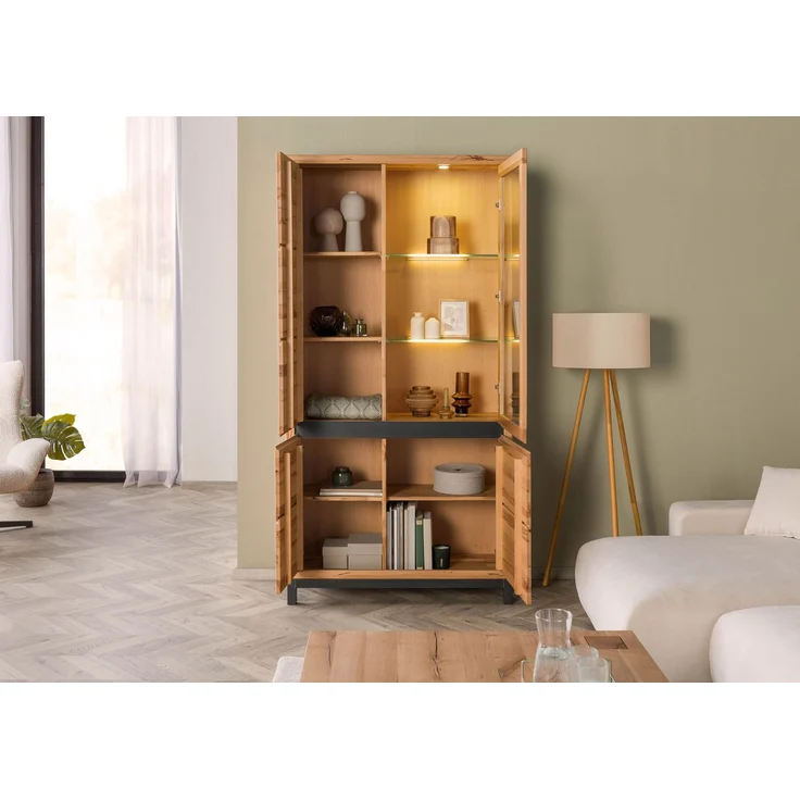 Vitrine Kernbuche 103 x 40 x 205 natur geölt VILLANDERS #101 – Bild 4
