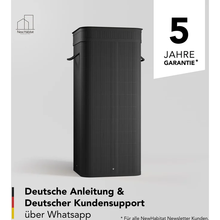 Gelber Sack Ständer aus Bambus I 80L Gelber Sack Behälter mit geruchsdichtem Deckel – Bild 6
