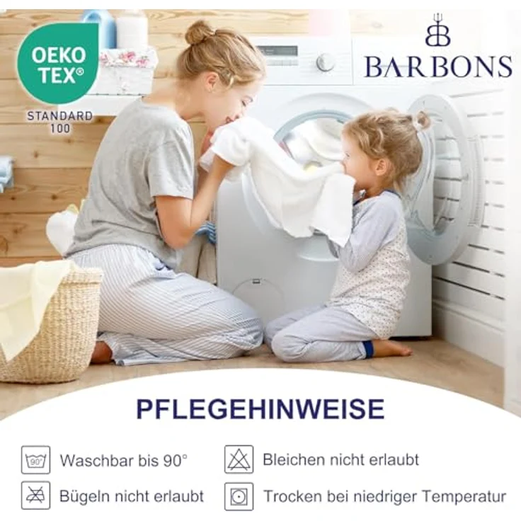 BARBONS Matratzenschoner 70x140 cm 2er - Oeko-TEX Zertifiziert wasserdichte Matratzenauflage Inkontinenzunterlage waschbar Nässeschutz Atmungsaktiv (70x140 cm 2er Set) – Bild 7