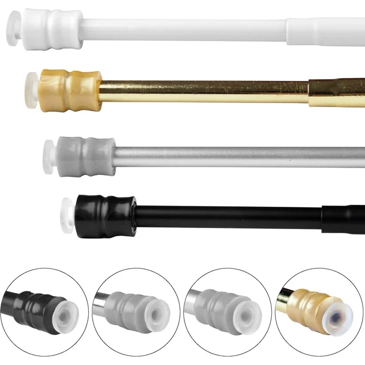Bestlivings Gardinenstange zum Klemmen ohne Bohren, Klemmstange 100-140 cm, Weiß, Ø 10 mm, für Scheiben- & Bistrogardinen, Teleskopstange mit Schraubtechnik – Bild 6