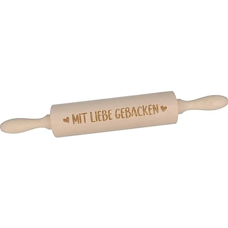 Spruchreif® Nudelholz Nudelholz mit Gravur, Teigroller aus Holz, Teigausroller Backzubehör, Nudelholz mit Prägung, tolle Geschenkidee