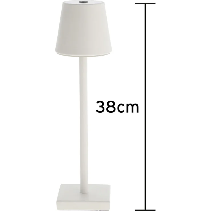 LED Tischleuchte, weiß, Touchdimmer, Akku, USB, H 38 cm – Bild 5