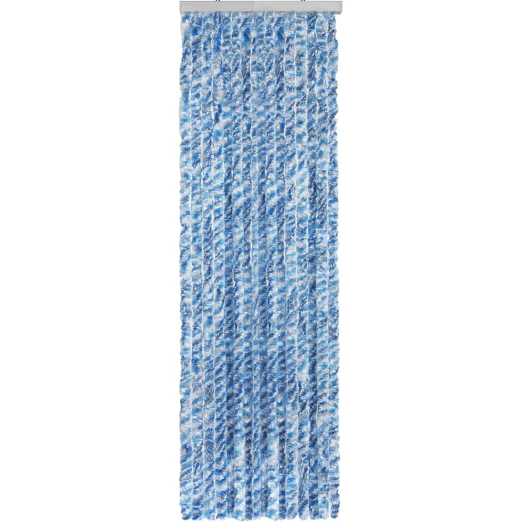 Moritz Flauschvorhang aus Chenille 56 x 185 cm blau grau weiß gestreift Türvorhang als Fliegenschutz Insektenschutz für Camping Wohnwagen – Bild 5
