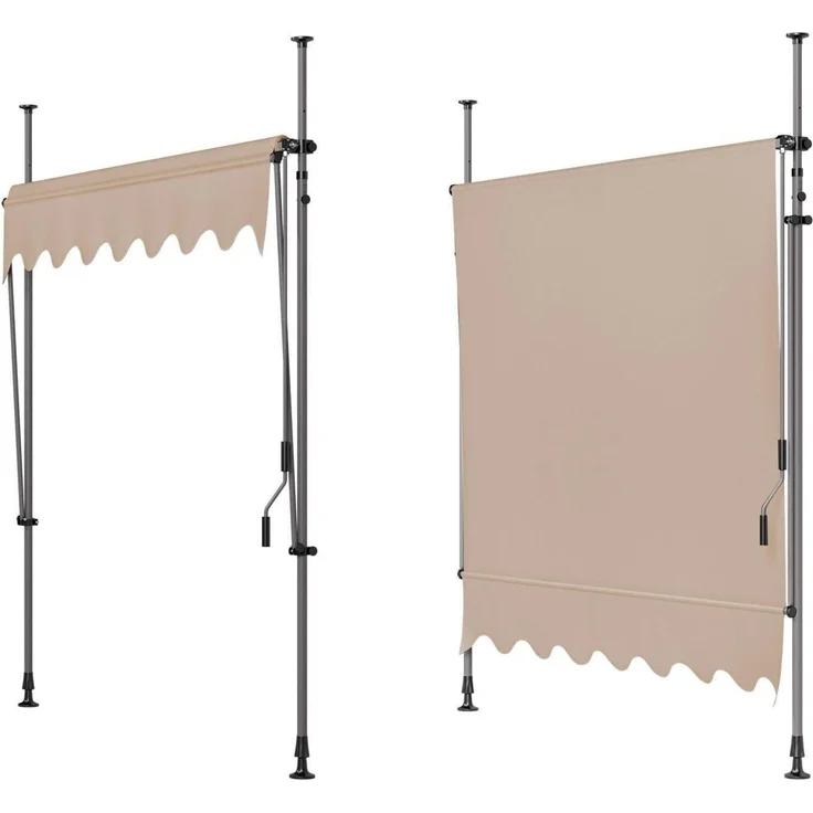 TLGREEN Klemmmarkise,Balkonmarkise,Sonnenschutz mit Handkurbel, (Wasserdicht UV-beständig Höhenverstellbar) UV-Beständig,Höhenverstellbar – Bild 2