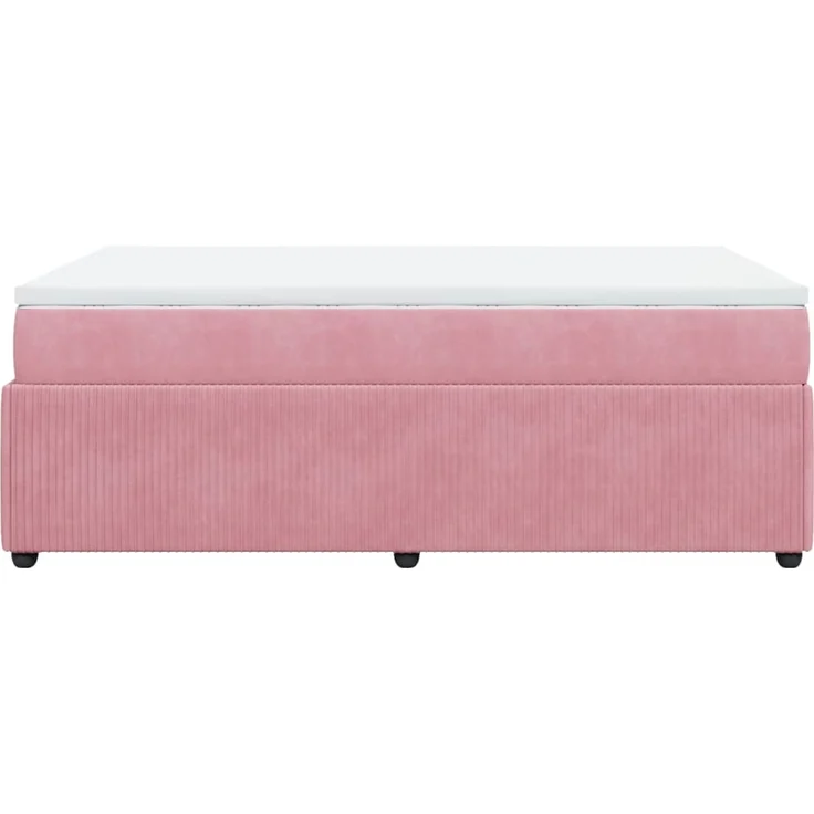vidaXL Boxspringbett mit Matratze Rosa 120x200 cm Samt 3285637 – Bild 8