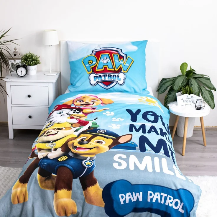 Paw Patrol Design mit Glow Effect Kuschelige Bettwäsche Baumwolle, 140x200 cm & 70x90 cm – Bild 2