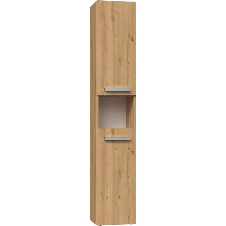 ibonto Hochschrank Badezimmerschrank mit Korb & flexibler Türöffnung - Platzsparend – Bild 1