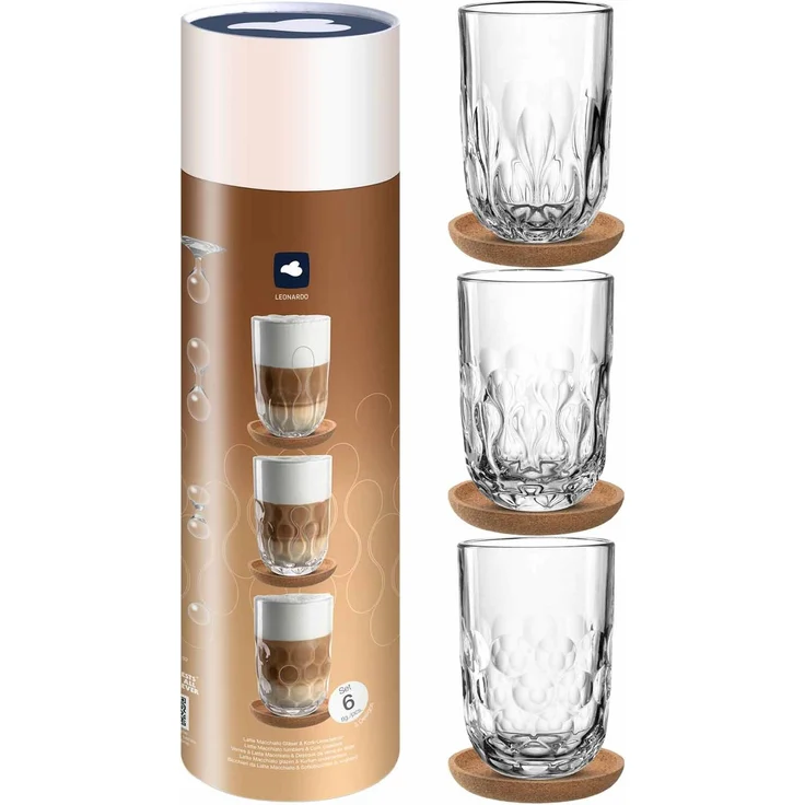Leonardo GOCCE Latte Macchiato-Set mit Untersetzer 6-teilig – Bild 2