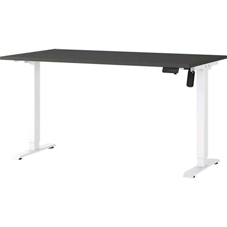 Germania Schreibtisch 8023-569, in Graphit/Weiß, elektr. höhenverstellbar, 140 x 119 x 80 cm (BxHxT) – Bild 2