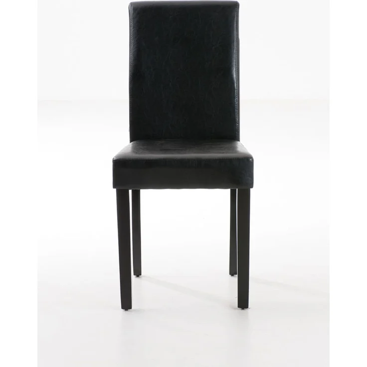 Esszimmerstuhl DALAN - Kunstleder Schwarz 41x47x91 cm Dunkelbraun | Essstühle Esszimmerstühle Küchenstühle Wohnzimmerstühle – Bild 2