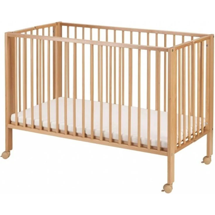 TiSsi Faltbares Kinderbett Buche natur, inkl. Matratze 60x120 cm – Bild 1