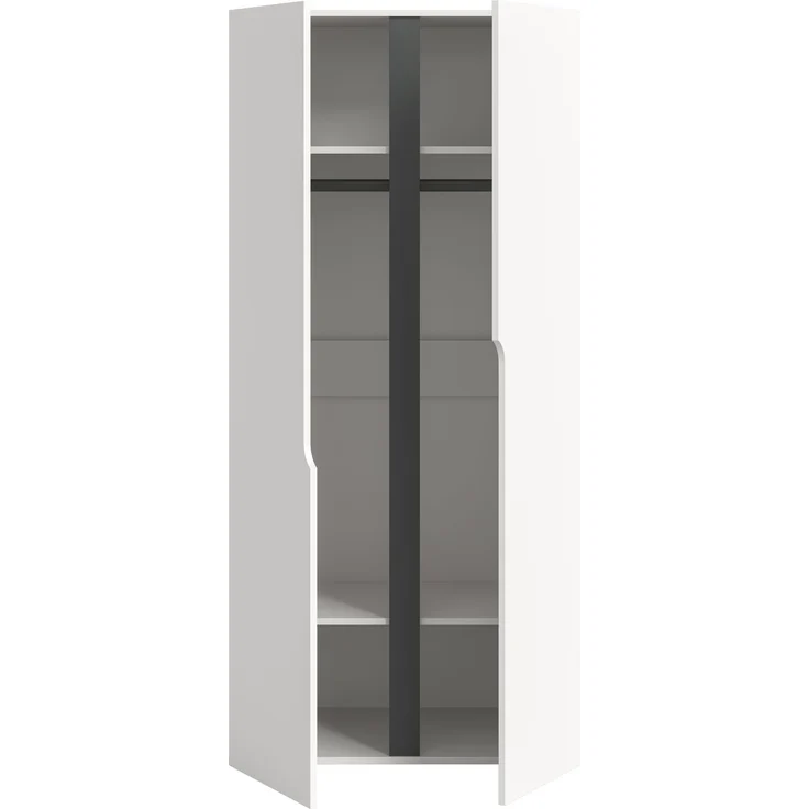 Anga Kleiderschrank 2-türig in weiß – Bild 4