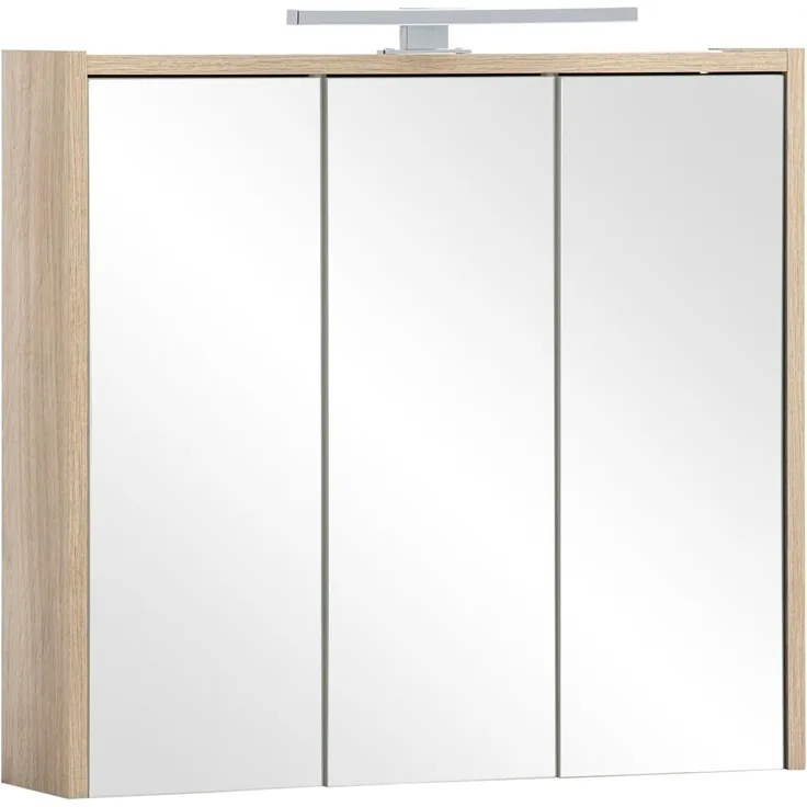 Schildmeyer Spiegelschrank Sander 160302, weißeiche Dekor, 65 x 16 x 62,7 cm