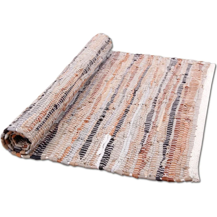 Flickenteppiche Leder 90x150cm braun – Bild 4