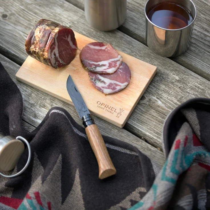 Opinel Tradition Luxury N°08 - Klappmesser - 8.5 cm - mattschwarze Klinge, gelbbraun mit gleichmäßig marmoriertem Griff – Bild 6