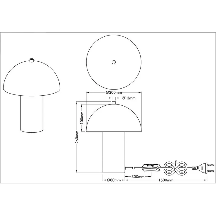 Tischleuchte, Metall schwarz matt, H 26 cm – Bild 8