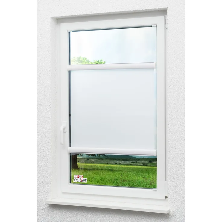 Lysel Outlet Glasleistenrollo verspannt Tageslicht, (B x H) 60cm x 175cm in weiß/reinweiß