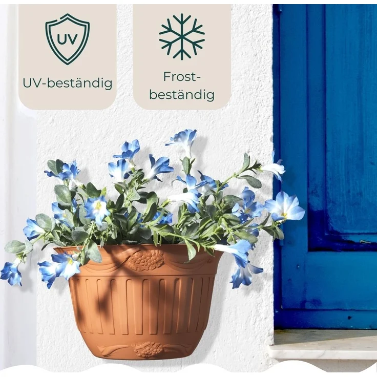 2er Set Blumentopf für Regenrohr Wandtopf Fallrohr Blumentopf Wandblumentopf Regenrohr Pflanzengefäß Dachrinne Fallrohrpflanzgefäß Hängetopf Regenrinne Terracotta – Bild 6