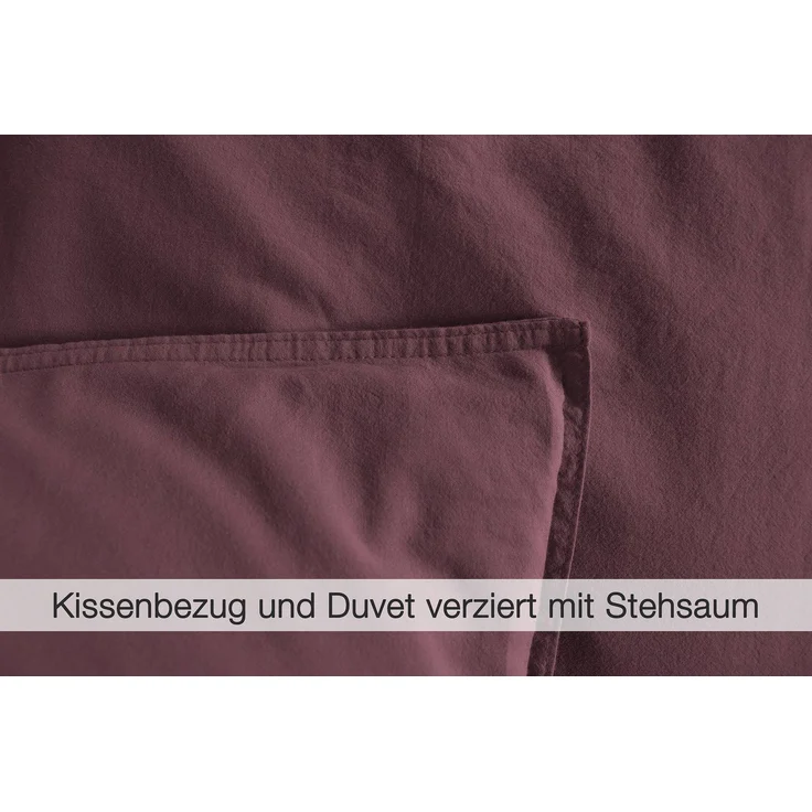 jilda-tex Bettwäsche Lissabon, Renforcé (Bio-Baumwolle), 2 teilig, unifarben, stonewashed und in vielen Farben – Bild 2