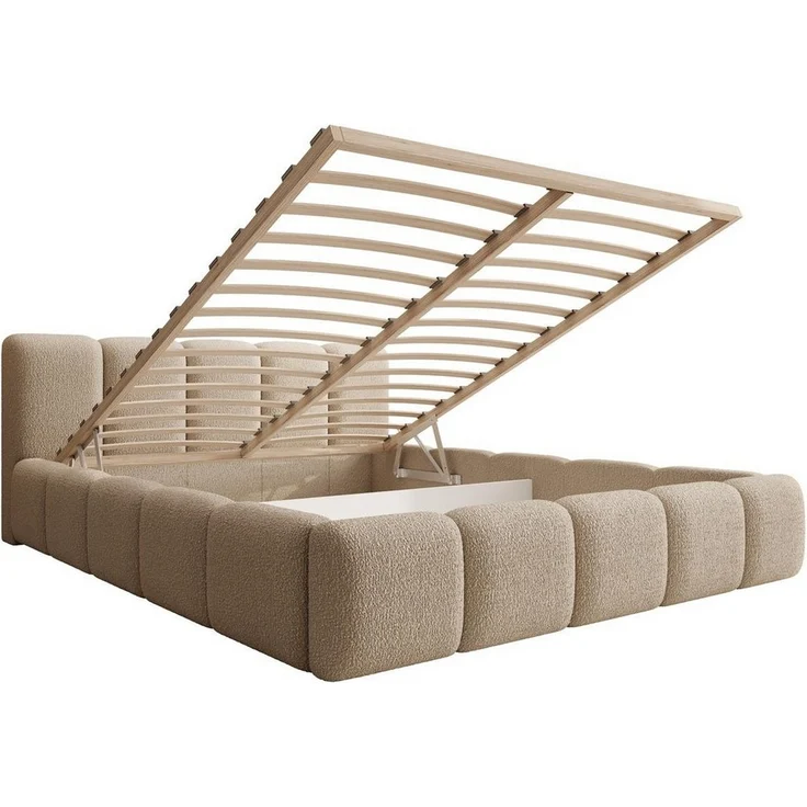 Compleo Polsterbett mit niedriges Kopfteil, Design Bett Abgerundet mit dicker Polsterung – Bild 3