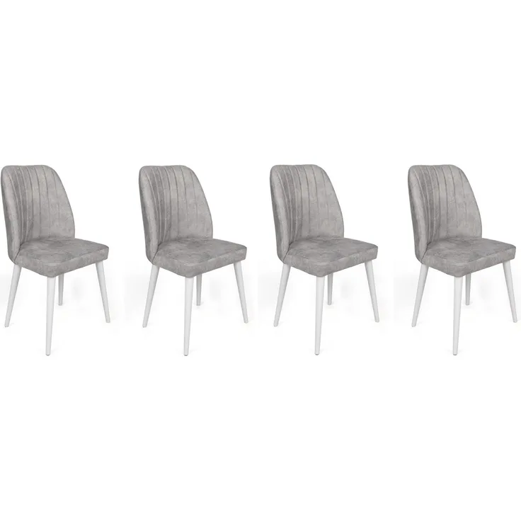 Skye Decor 'Alfa-498 V4' Stuhlset (4-teilig), Grau / Weiß, 50 x 90 x 49 cm