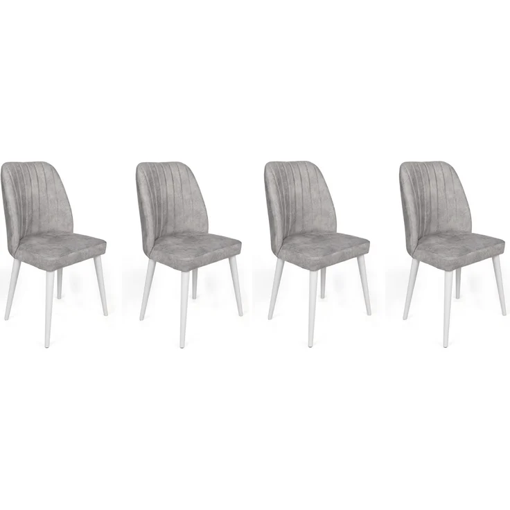 Skye Decor 'Alfa-498 V4' Stuhlset (4-teilig), Grau / Weiß, 50 x 90 x 49 cm – Bild 1