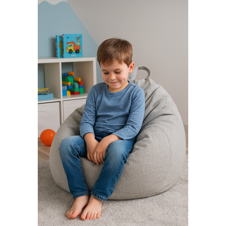 AD.CON Sitzsack mit Füllung, Dunkelgrau, 70 x 80 x 50 120L, Styropor-Regranulat – Bild 3