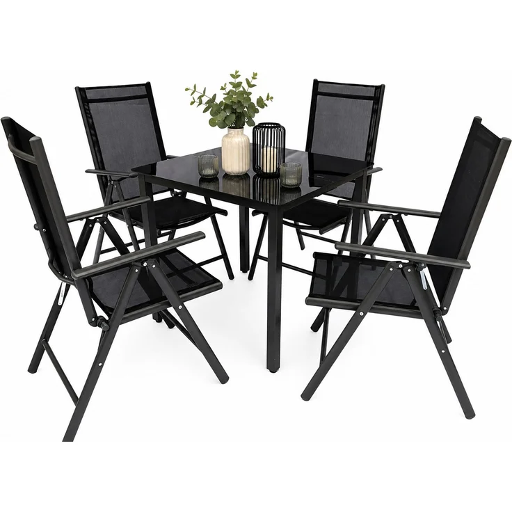 VCM Gartenmöbel-Set Miami 917328 Anthrazit H. 105 x B. 80 x T. 80 cm – Bild 1