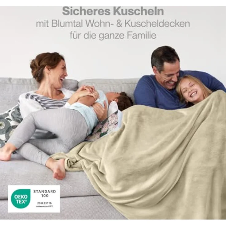 Wohndecke Kuschelige Fleecedecke, Oeko-Tex zertifizierte Decke, Blumtal – Bild 3