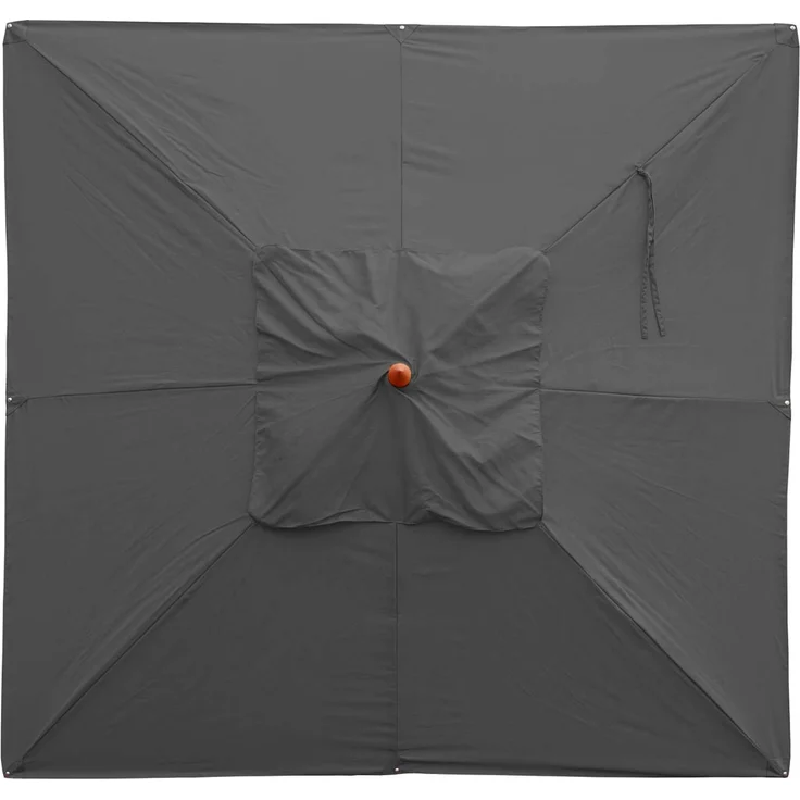 Ersatz-Bezug für Gastronomie Holz-Sonnenschirm HWC-C57, Sonnenschirmbezug, eckig 4x4m Polyester 3kg ~ anthrazit – Bild 3