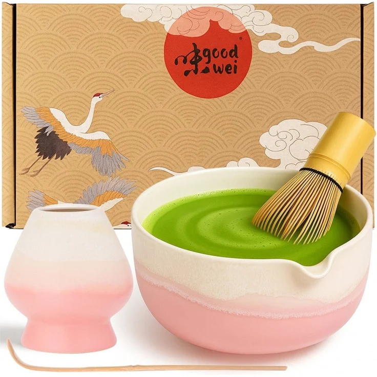 Goodwei Teeservice Matcha-Set "Fuji Pink" (4-tlg), 1 Personen, Keramik, handgearbeitet – Bild 1