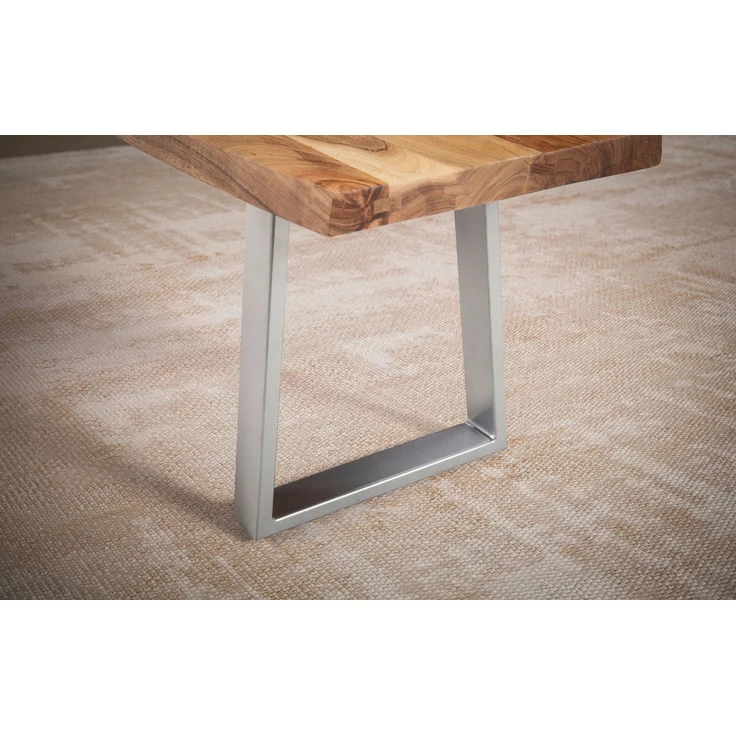 Esszimmerbank 180x40x45,5cm Akazie Massivholz Metall Baumkante Modern – Bild 6