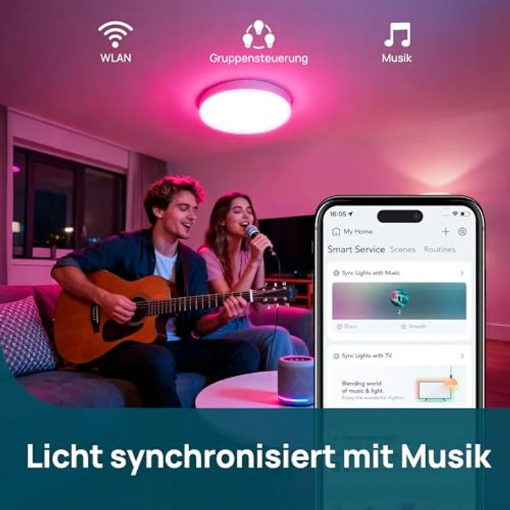 Linkind Matter smart glühbirne E27, 1600lm smart homekit lampe (104 Szenen) 14W ersetzt 100W WLAN LED Lampe RGBTW 2,4-GHz kompatibel Apple HomeKit/Alexa/Siri/Google/SmartThings, 4 Stück – Bild 4