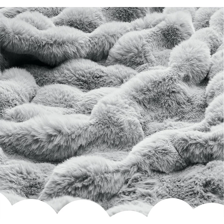 Dailydream Kunstfell Kuscheldecke - Wohndecke Warm Weich Luxus Tagesdecke, 150x200cm, grau – Bild 6