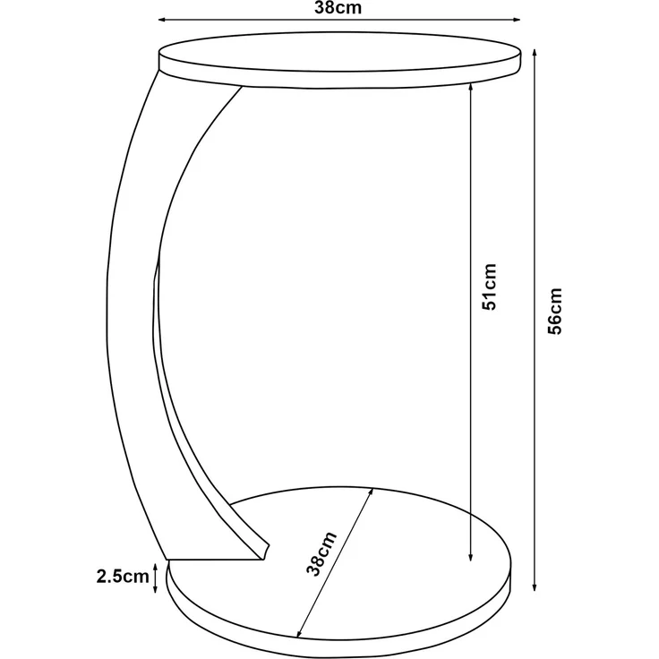 Beistelltisch Holeby 56 x Ø 38 cm Sandsteinfarben [en. casa] – Bild 5