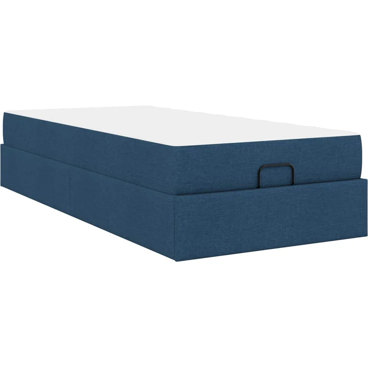 vidaXL Bettgestell mit Matratze mit Matratze 2 pcs Blau Stoff 3399451 – Bild 7