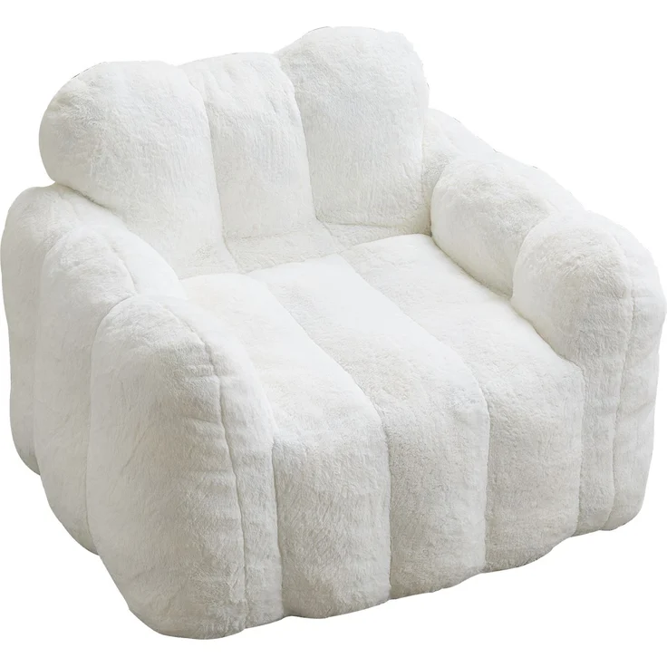 Sitzsack aus Plüsch, lotusförmiges Design & weiche Polsterung, 90×105×75 cm, Rosa – Bild 4