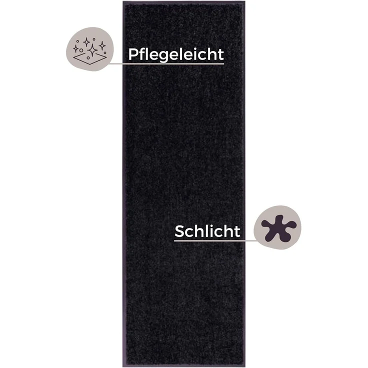 Waschbare Fußmatte Wash & Clean - schwarz - 90x150x0,7cm – Bild 2