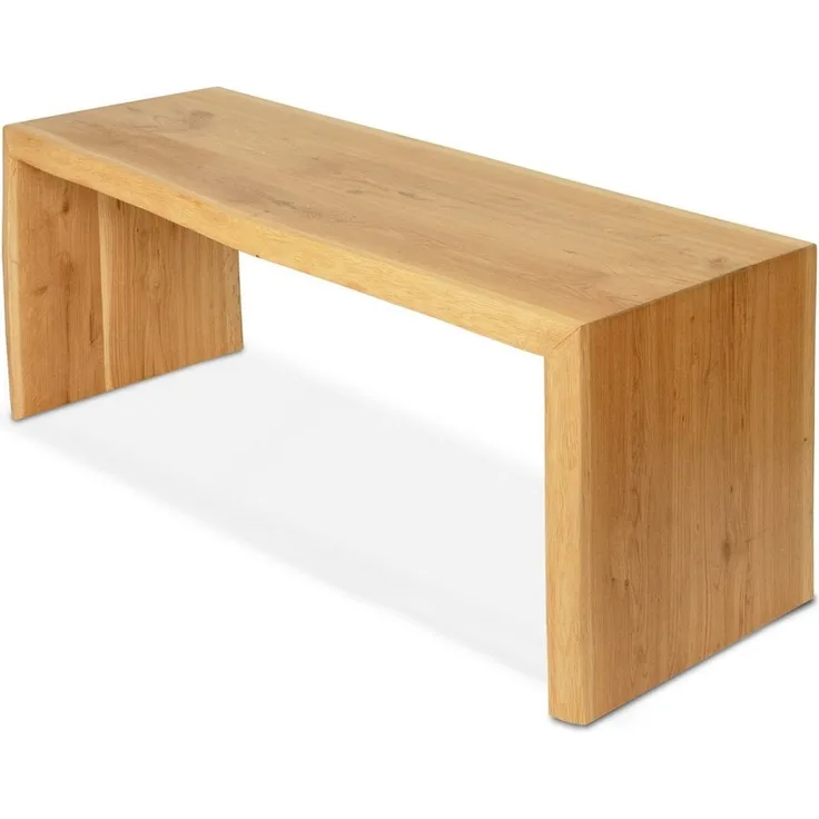 Massivholz Bank mit Baumkante - Eiche - 120 x 40 x 45cm