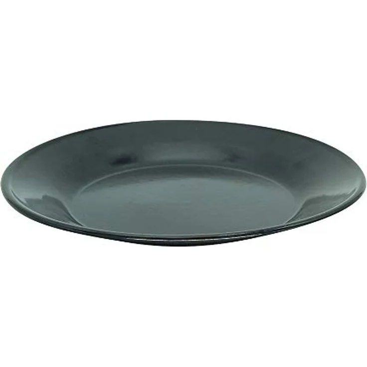 Karl Krüger 117801BL Teller flach 24 cm, Serie BLACK, Stahl emailliert, Speiseteller – Bild 2