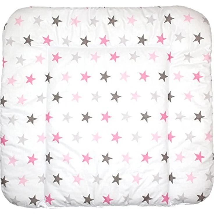 Baby Auflage Wickelauflage - STAR ROSA-GRAU - 70x50 cm 70x70 cm 70x85 cm Wickeltischauflage 70x50 cm – Bild 2