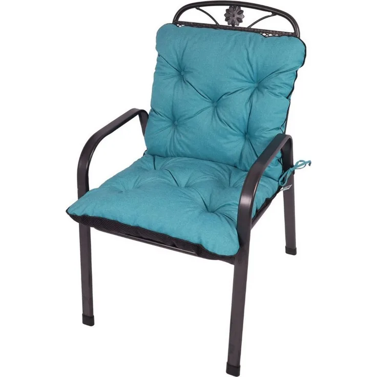 TexDeko Sitzauflage Ecolen Niedriglehner 40 x 40 x 40 cm - gesteppte Gartenstuhl-Auflage, (1× Gartenstuhl-Auflage (80 × 40cm), UV-Beständig, Wasserabweisend mit Anti-Rutsch Boden