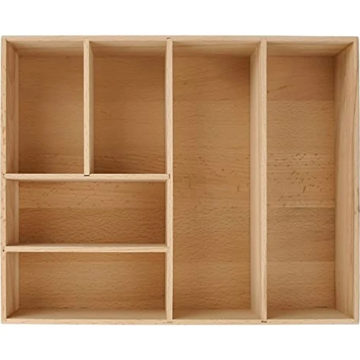 FACKELMANN Schubladen Organizer 26 cm breit, Braun, Buchenholz – Bild 2