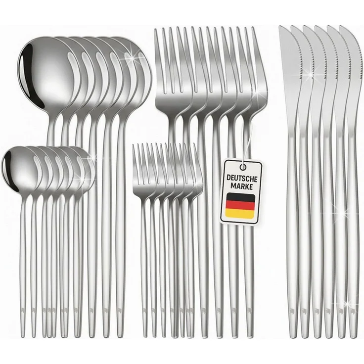 Roxlin Besteck-Set 30-teiliges Edelstahl-Besteckset modern & elegant 4 Farbe – Bild 5