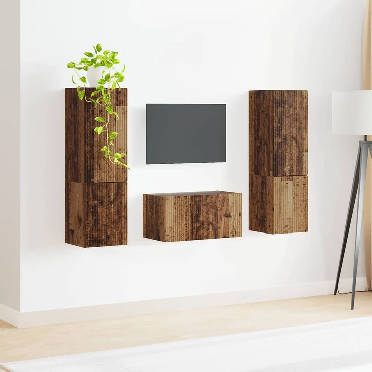vidaXL TV-Schrankset 5 pcs Altholz Holzwerkstoff 3409103 – Bild 4