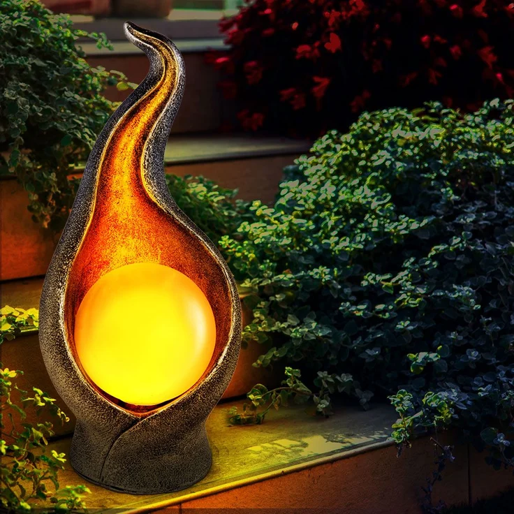 2er Set LED Solarlampen, Steh- und Steckleuchten Flammenform – Bild 8