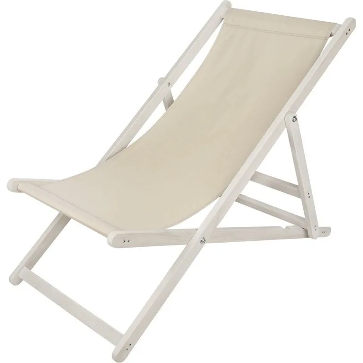 Liegestuhl Strandliege Weiß Gartenliege Klappbar Sonnenliege Strandstuhl Beige