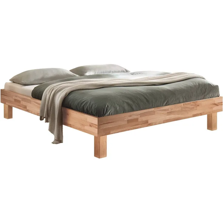 Hasena Massivholzbett Rapallo Kernbuche natur geölt 200x210 cm, Komforthöhe 25 cm – Trento