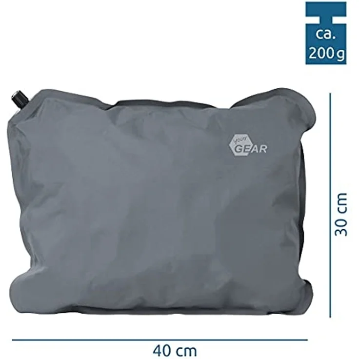 yourGEAR Kopfkissen yourGEAR Reise-Kissen Set - 2x Relax Kopfkissen 40x30cm, weiche Füllung, 8-12 cm variable Höhe komprimierbar aufblasbar – Bild 2