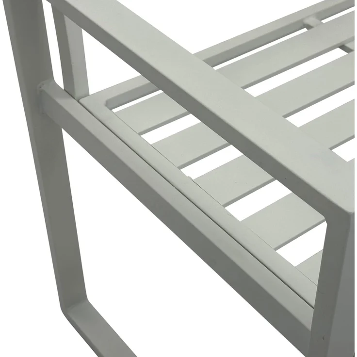 DEGAMO Gartenbank ATLANTA (1-St), 2-sitzer 123cm, Aluminium rostfrei in weiss, modern – Bild 5